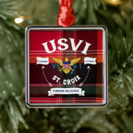 米国ヴァージン諸島国旗セントクロワUSVIクリスマス メタルオーナメント