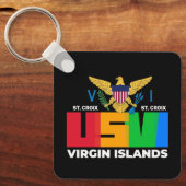 米国ヴァージン諸島国旗セントクロワUSVIトロピカル   キーホルダー (正面)