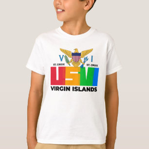 米国ヴァージン諸島国旗セントクロワUSVIトロピカル Tシャツ