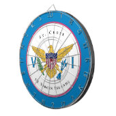 米国ヴァージン諸島国旗セントクロワUSVIパーソナライズ ダーツボード (正面右)