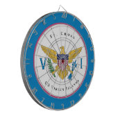 米国ヴァージン諸島国旗セントクロワUSVIパーソナライズ ダーツボード (正面左)