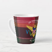 米国ヴァージン諸島国旗セントクロワUSVIマドラス カフェラテマグ (左アングル)