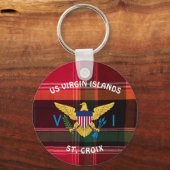 米国ヴァージン諸島国旗セントクロワUSVIマドラス キーホルダー (正面)
