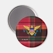 米国ヴァージン諸島国旗セントクロワUSVIマドラス マグネット (正面/裏面)