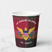 米国ヴァージン諸島国旗セントクロワUSVIマドラス 紙コップ (裏面)