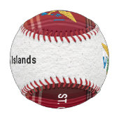 米国ヴァージン諸島国旗セントクロワUSVIマドラス 野球ボール (裏面)