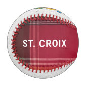 米国ヴァージン諸島国旗セントクロワUSVIマドラス 野球ボール (正面左)