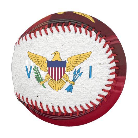米国ヴァージン諸島国旗セントクロワUSVIマドラス 野球ボール (裏面左)