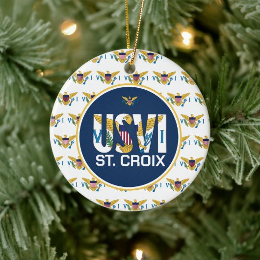 米国ヴァージン諸島国旗セントクロワUSVI カリブの セラミックオーナメント (ツリー)