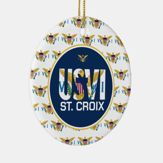 米国ヴァージン諸島国旗セントクロワUSVI カリブの セラミックオーナメント (右)