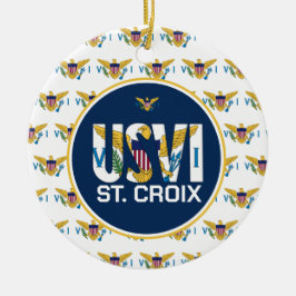 米国ヴァージン諸島国旗セントクロワUSVI カリブの セラミックオーナメント