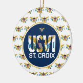 米国ヴァージン諸島国旗セントクロワUSVI カリブの セラミックオーナメント (左)