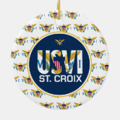 米国ヴァージン諸島国旗セントクロワUSVI カリブの セラミックオーナメント (裏面)