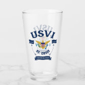 米国ヴァージン諸島国旗セントクロワUSVI カリブの タンブラーグラス (裏面)