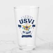米国ヴァージン諸島国旗セントクロワUSVI カリブの タンブラーグラス (正面)