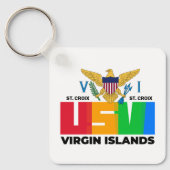米国ヴァージン諸島国旗セントクロワUSVI キーホルダー (正面)