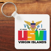米国ヴァージン諸島国旗セントクロワUSVI キーホルダー (正面)