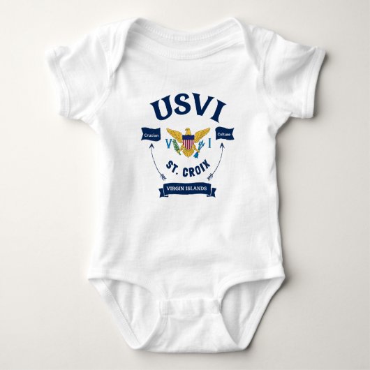米国ヴァージン諸島国旗セントクロワUSVI ベビーボディスーツ (正面)