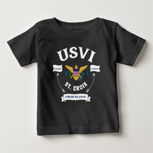 米国ヴァージン諸島国旗セントクロワUSVI ベビーTシャツ (正面)