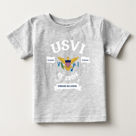 米国ヴァージン諸島国旗セントクロワUSVI ベビーTシャツ (正面)