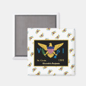 米国ヴァージン諸島国旗セントクロワUSVI マグネット (正面/裏面)