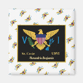 米国ヴァージン諸島国旗セントクロワUSVI マグネット (正面)