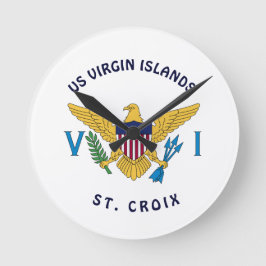 米国ヴァージン諸島国旗セントクロワUSVI ラウンド壁時計