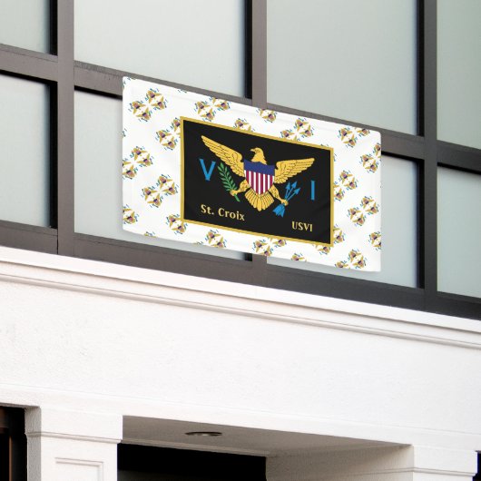 米国ヴァージン諸島国旗セントクロワUSVI 横断幕 (ビルの外側)