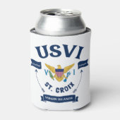 米国ヴァージン諸島国旗セントクロワUSVI 缶クーラー (缶正面)