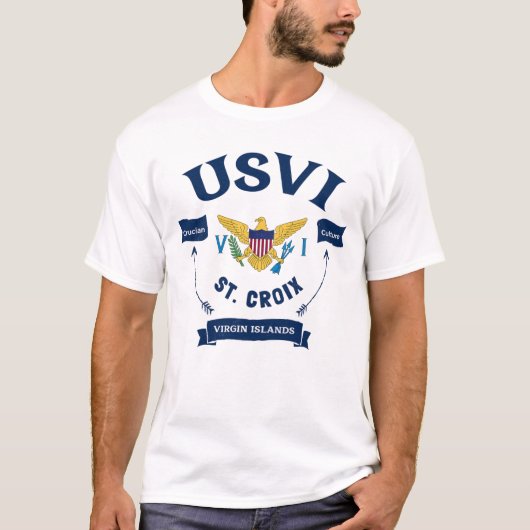 米国ヴァージン諸島国旗セントクロワUSVI Tシャツ (正面)