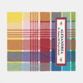 米国ヴァージン諸島国旗セントトーマス・マドラスカスタム フリースブランケット (正面(横))