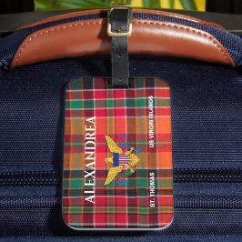 米国ヴァージン諸島国旗セントトーマス・マドラスカスタム ラゲッジタグ