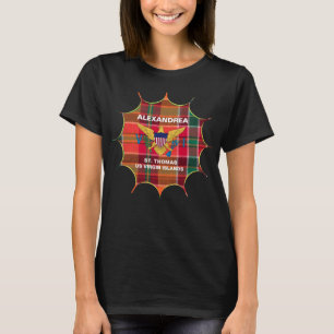 米国ヴァージン諸島国旗セントトーマス・マドラスカスタム Tシャツ