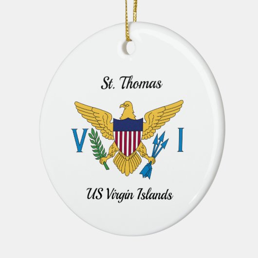 米国ヴァージン諸島国旗セントトーマスUSVIクリスマス セラミックオーナメント (左)