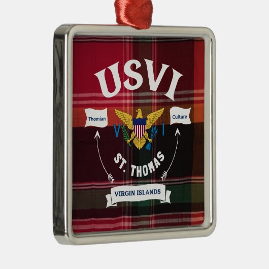 米国ヴァージン諸島国旗セントトーマスUSVIクリスマス メタルオーナメント (右)