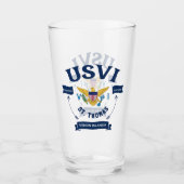 米国ヴァージン諸島国旗セントトーマスUSVI カリブの タンブラーグラス (正面)