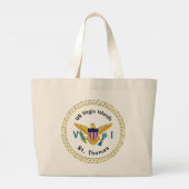 米国ヴァージン諸島国旗セントトーマスUSVI ラージトートバッグ (裏面)