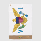 米国ヴァージン諸島国旗モノグラムの/ゴルフタオル ゴルフタオル (正面)