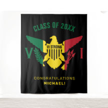 米国ヴァージン諸島国旗、クラス、緑の黄色い赤