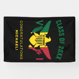 米国ヴァージン諸島国旗、クラス、緑の黄色い赤 横断幕