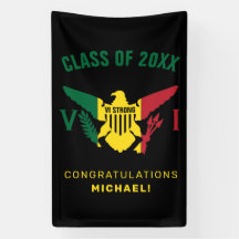 米国ヴァージン諸島国旗、クラス、緑の黄色い赤