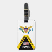 米国ヴァージン諸島国旗、バッグラベルパーソナライズされた、 ラゲッジタグ (正面縦)
