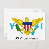 米国ヴァージン諸島国旗 ポストカード (正面/裏面)