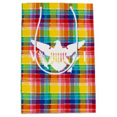 米国ヴァージン諸島国旗、マドラス ミディアムペーパーバッグ (正面)