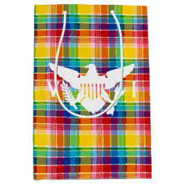 米国ヴァージン諸島国旗、マドラス ミディアムペーパーバッグ