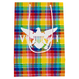 米国ヴァージン諸島国旗、マドラス ミディアムペーパーバッグ