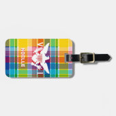 米国ヴァージン諸島国旗、マドラス ラゲッジタグ (正面横)