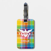 米国ヴァージン諸島国旗、マドラス ラゲッジタグ (裏面縦)