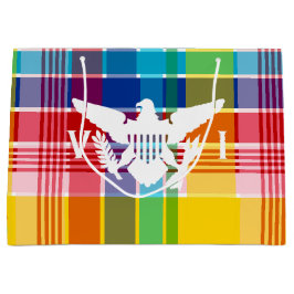 米国ヴァージン諸島国旗、マドラス ラージペーパーバッグ