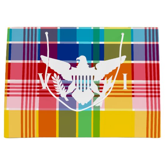 米国ヴァージン諸島国旗、マドラス ラージペーパーバッグ (正面)